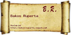 Bakos Ruperta névjegykártya